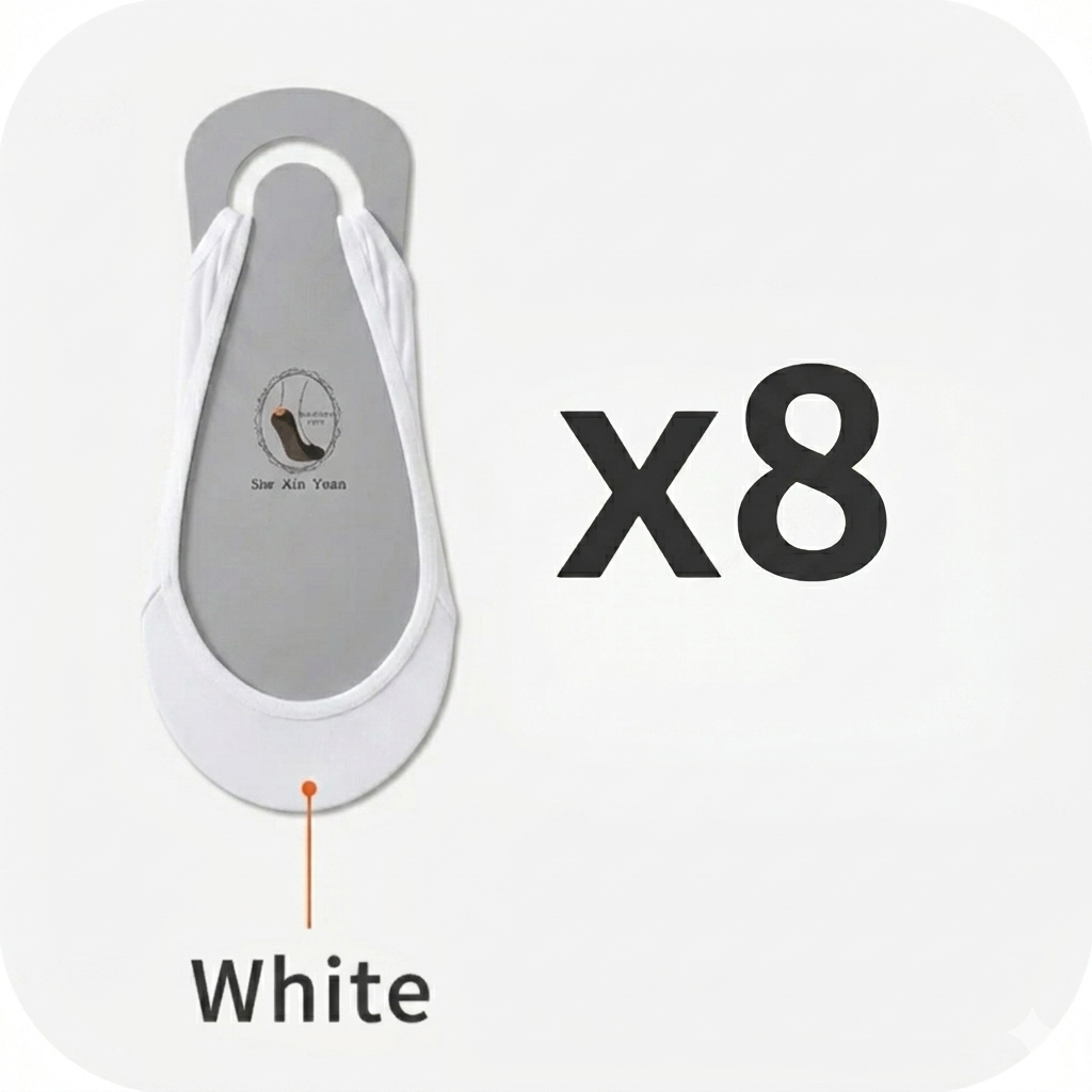 8 Pairs Invisible Summer Silicone Non-Slip Boat Socks for High Heels