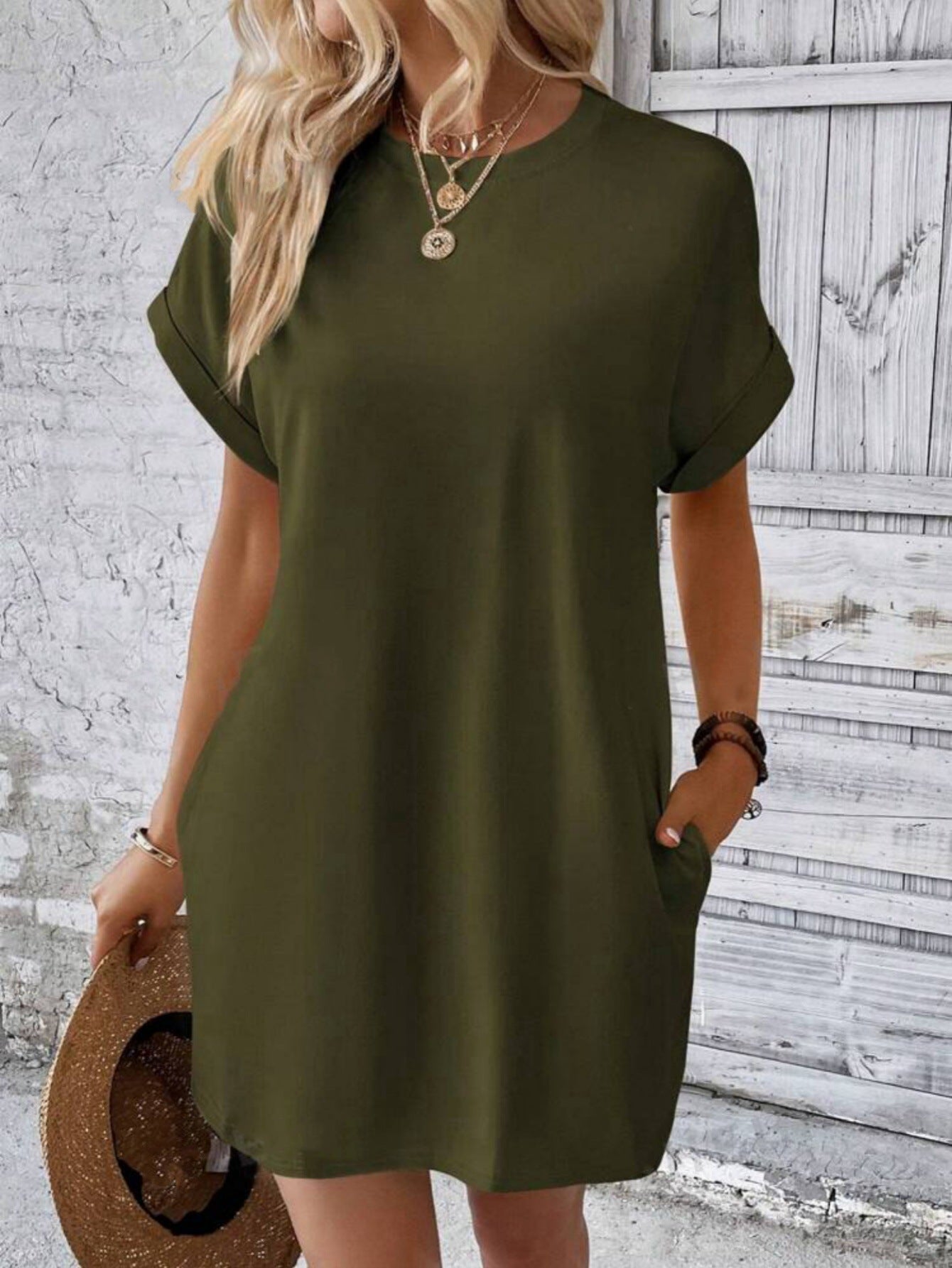🌸 50% OFF NOW! 🌸Women's T-Shirt Dress – Soft, Pockets, Effortless Midi👗