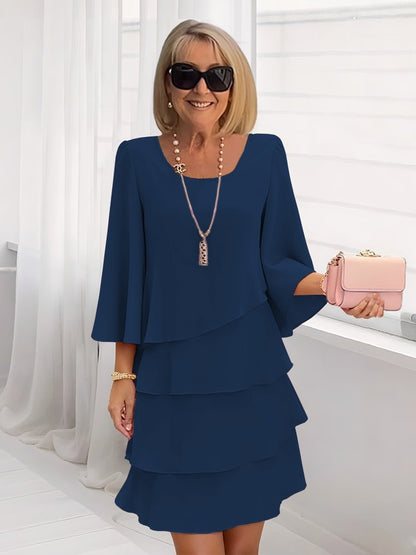 🎁 50% OFF! Women's Elegant Layered Ruffle Sleeve Dress – Effortless Style for Every Occasion 💃