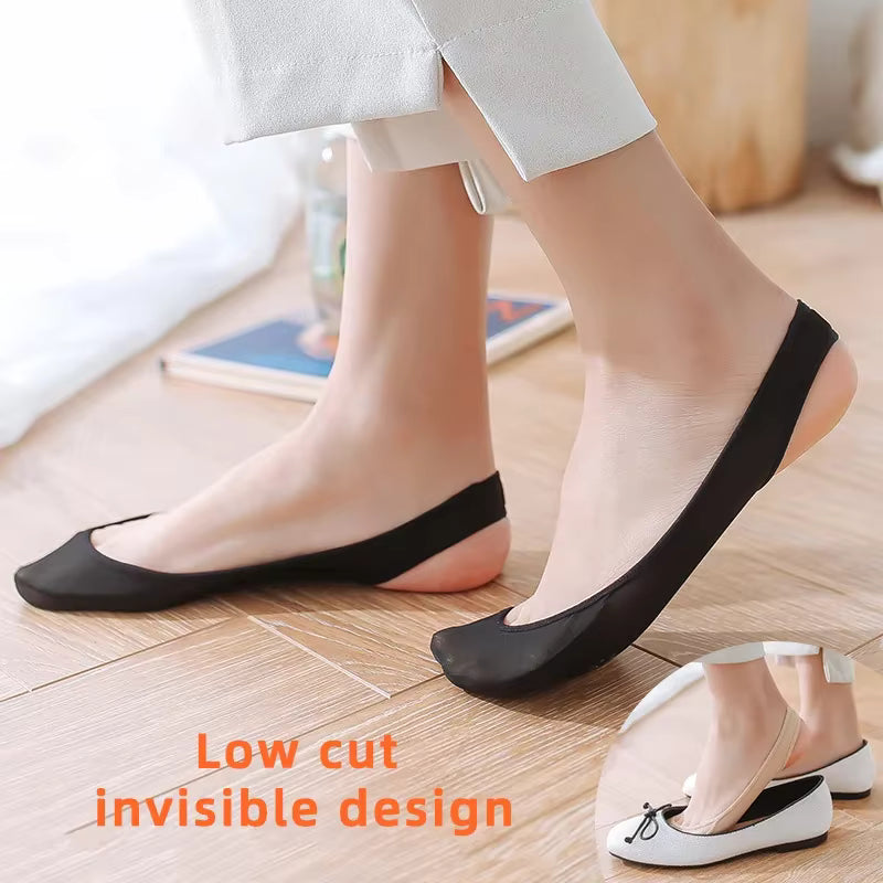 8 Pairs Invisible Summer Silicone Non-Slip Boat Socks for High Heels